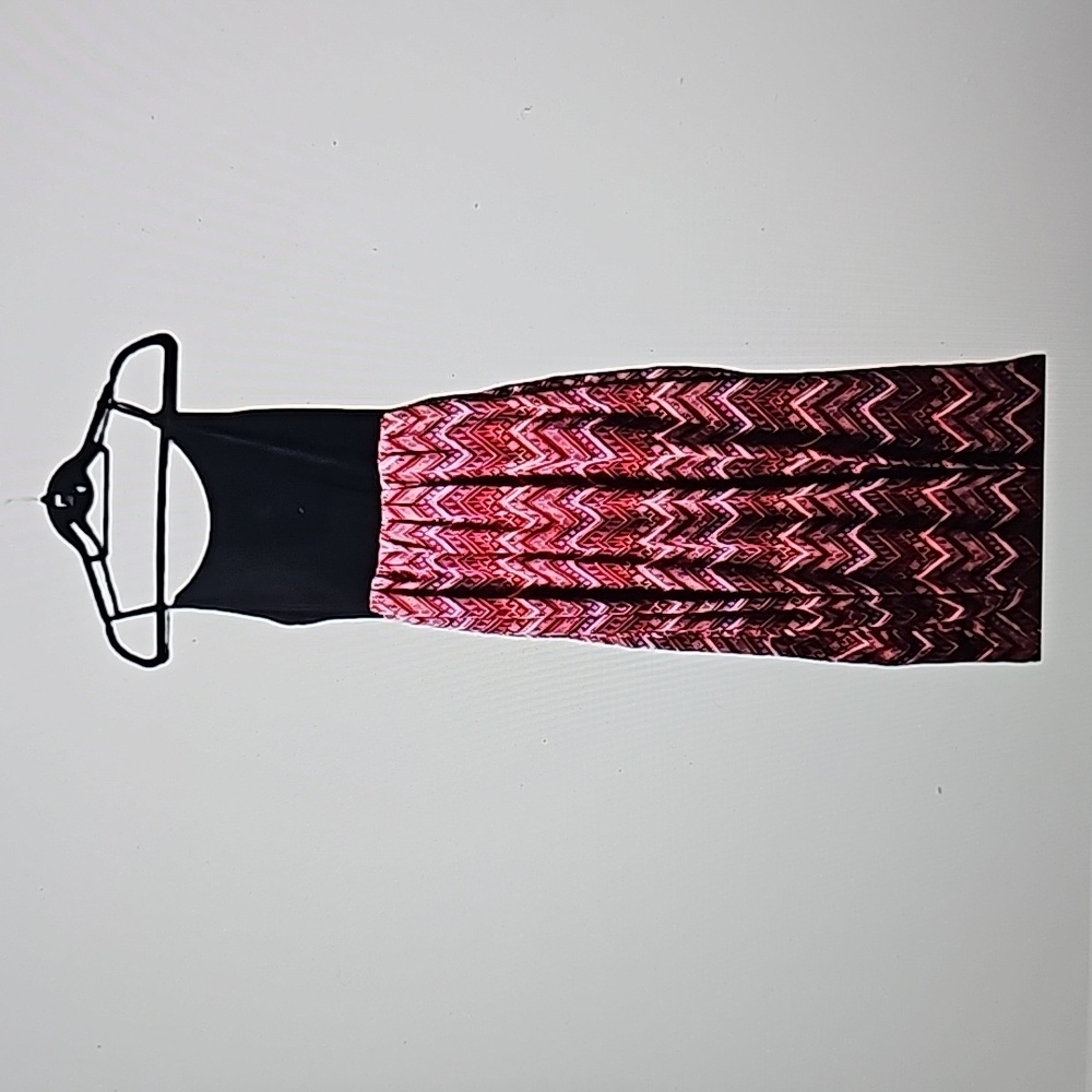 Maxi Dress Medium Sleeveless Boho Aztec Tribal Pattern Lagenlook Slip Dress